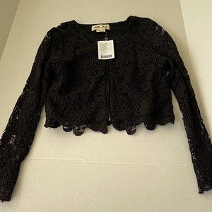 Lili's Closet Black XS Lace Cropped Top NWT $88 Retail
